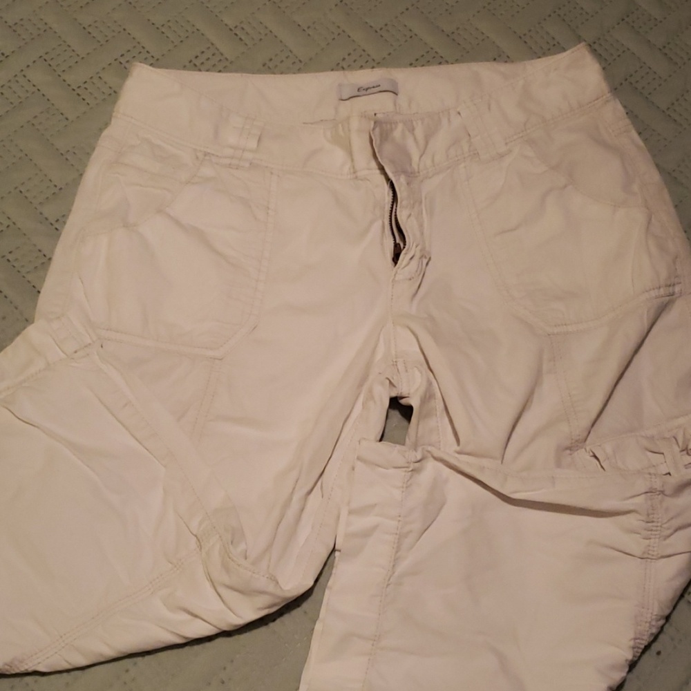 Express light beige capri pants